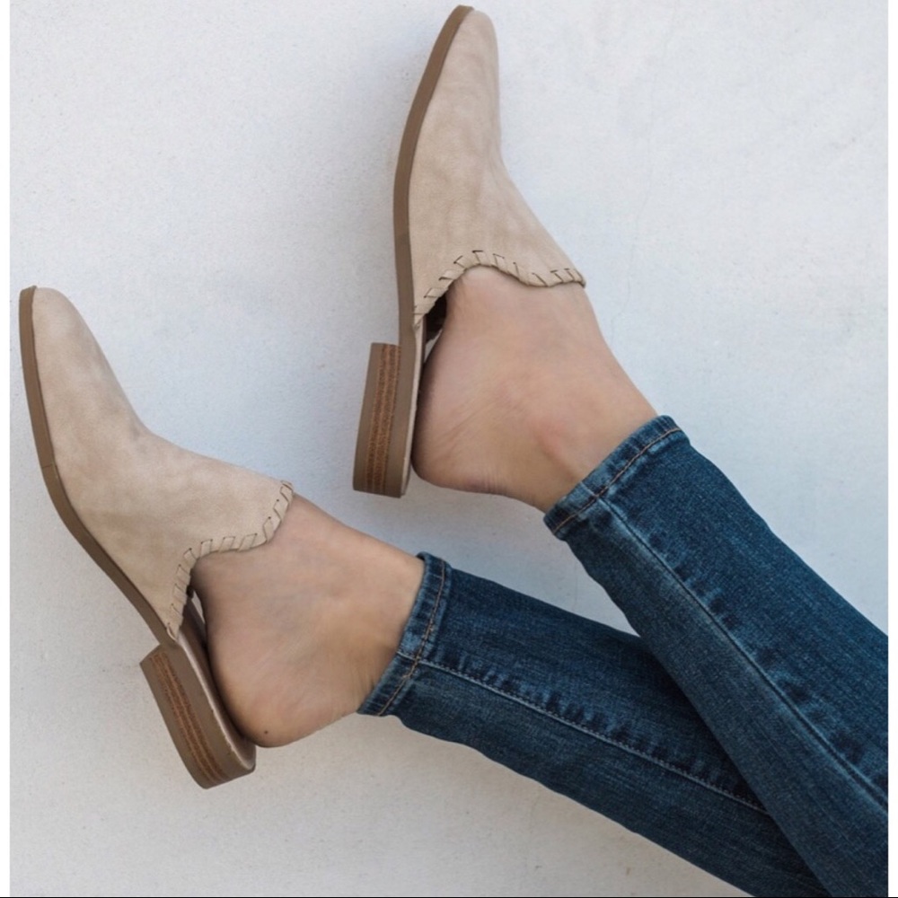Taupe Braided Slip On Mules Loafer All Szs 6-10 - Picture 1 of 3